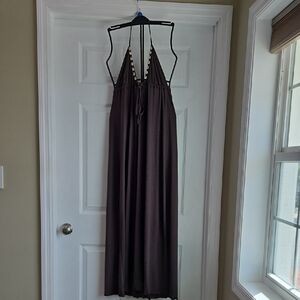 Chic Backless Brown Maxi Dress